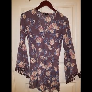 Floral Purple Romeo + Juliet Romper XS/S